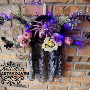 Triple Moon Goddess Spider Wreath