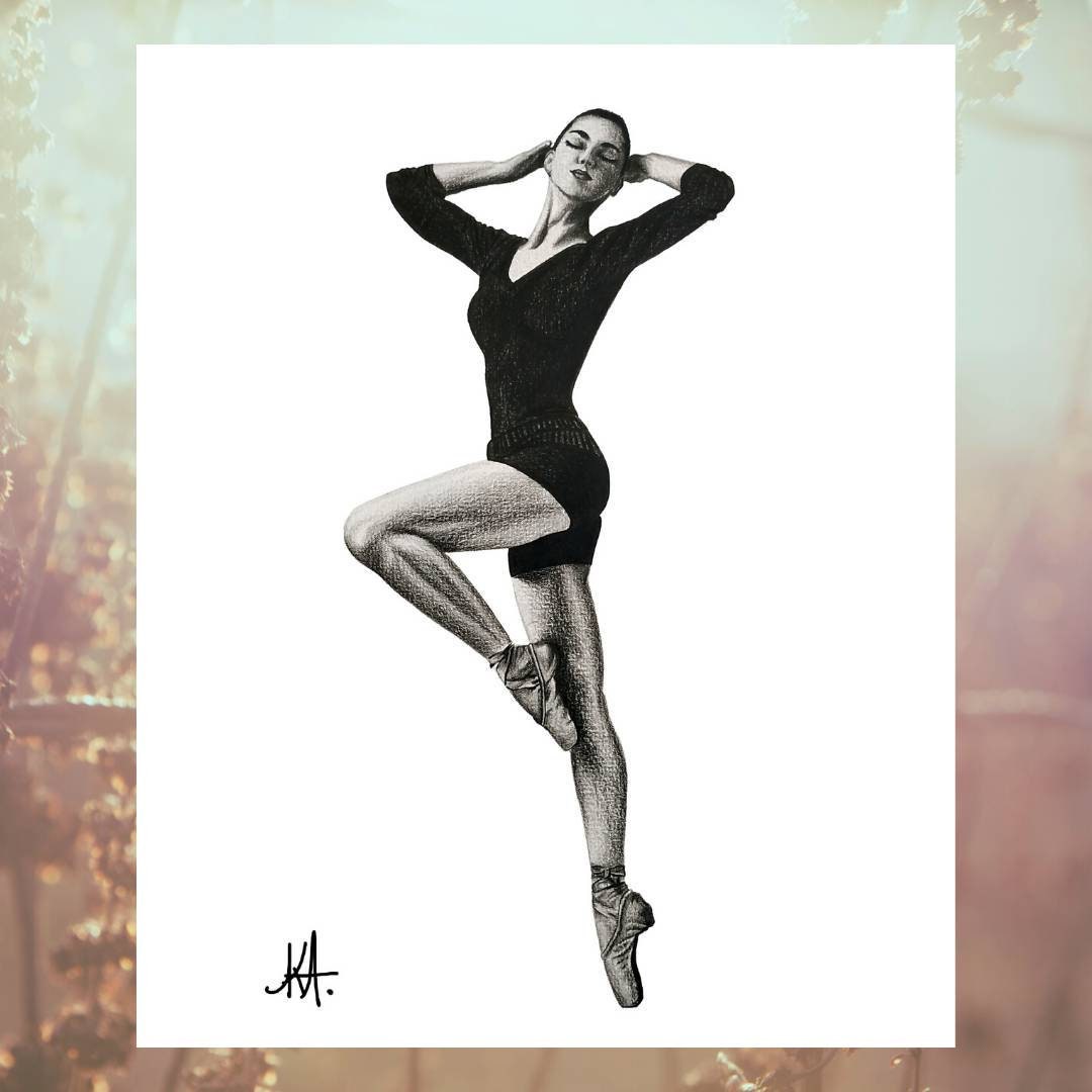 Art/Affiche Danse Illustration Noir et Blanc A4 Décoration Murale Print Impression
