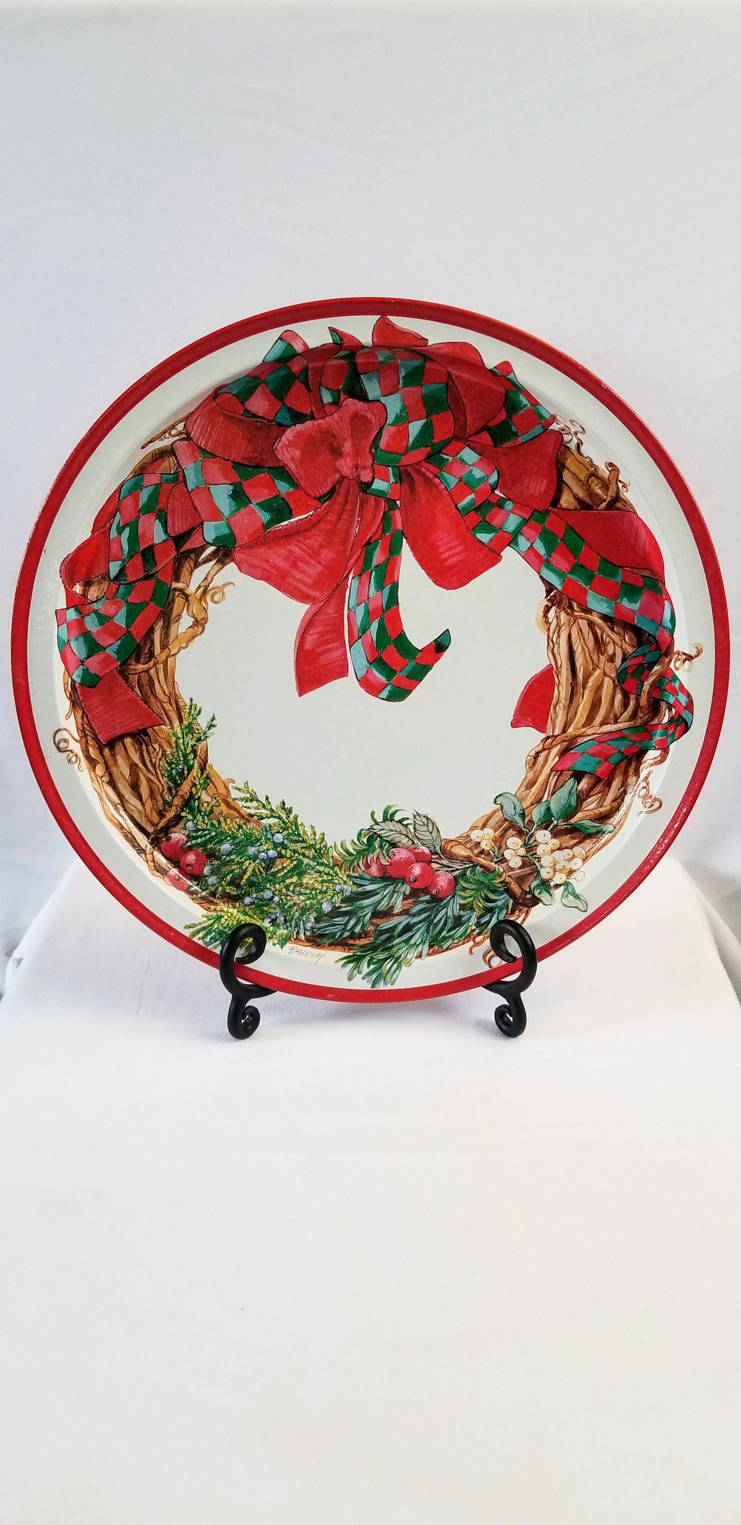 Vintage Christmas Tin Tray Potpourri Press Northwoods Tray Etsy