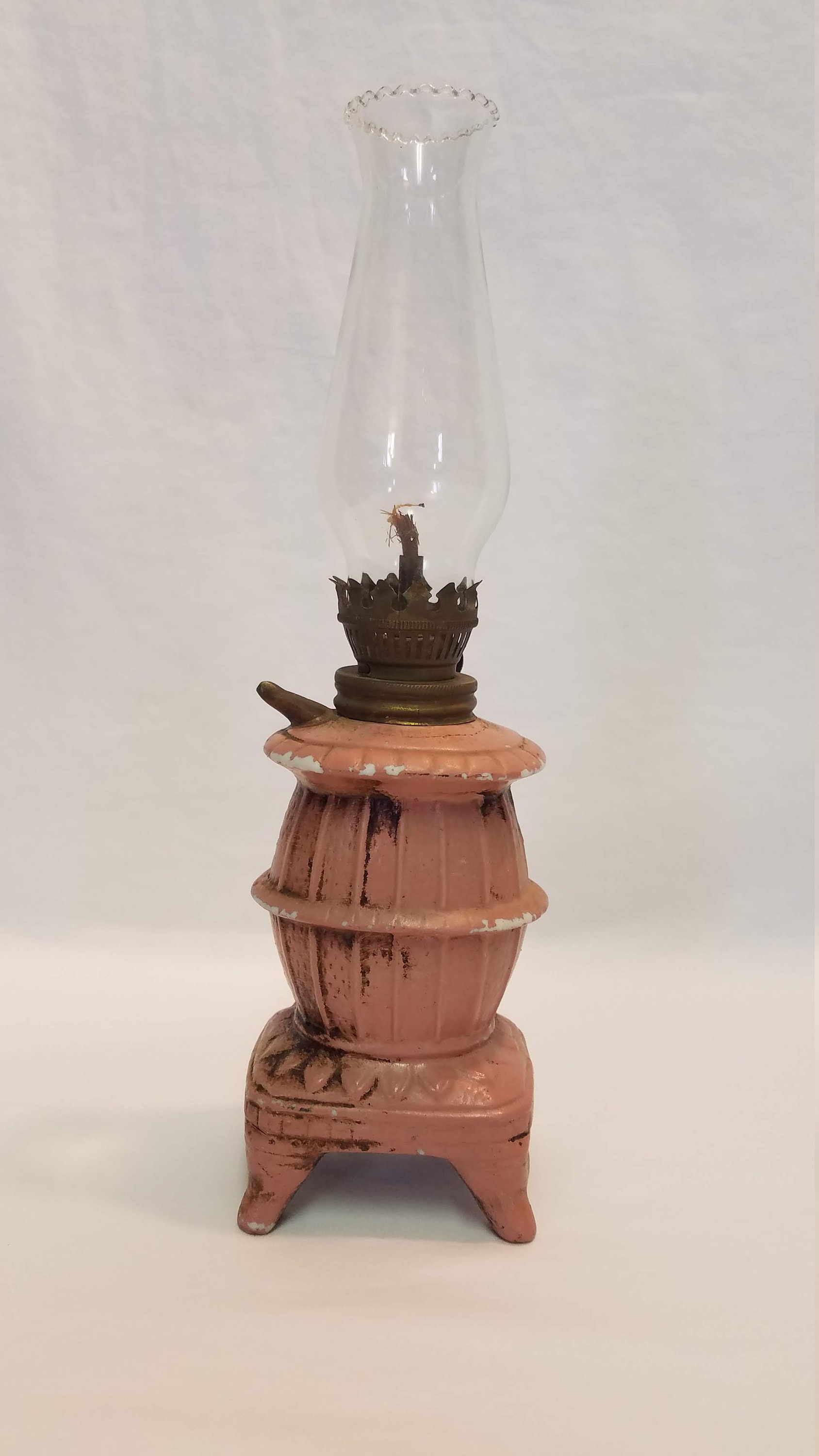 Vintage Ceramic Pot Belly Stove Oil Lamp Etsy