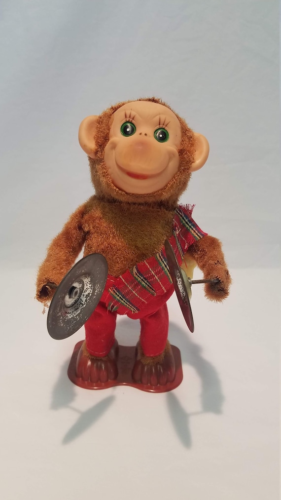 vintage wind up monkey with cymbals