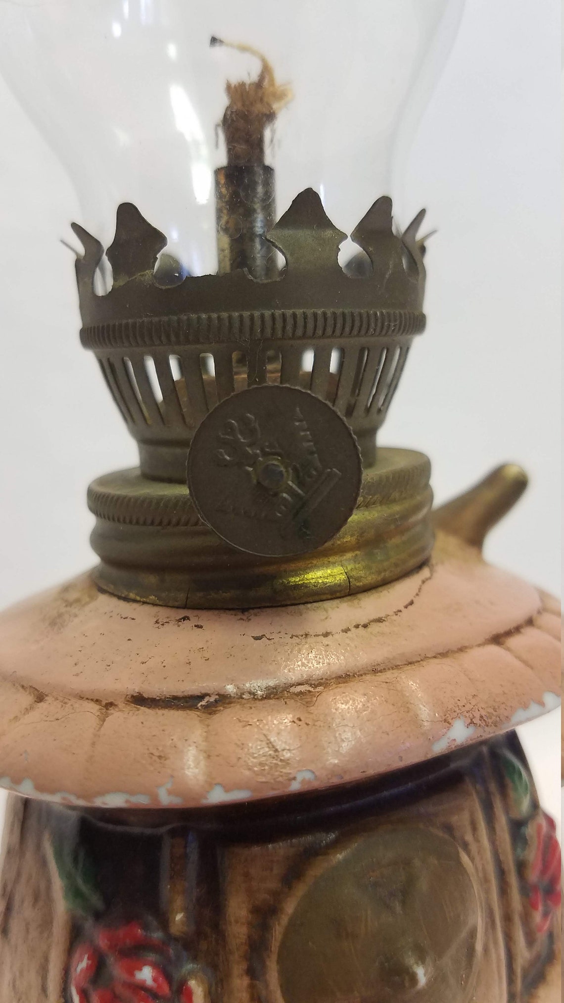 Vintage cerámica olla vientre estufa lámpara de aceite | Etsy