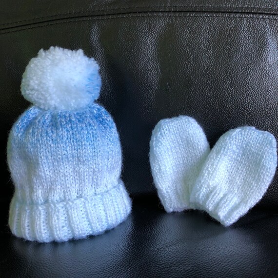 baby bobble hat and mittens