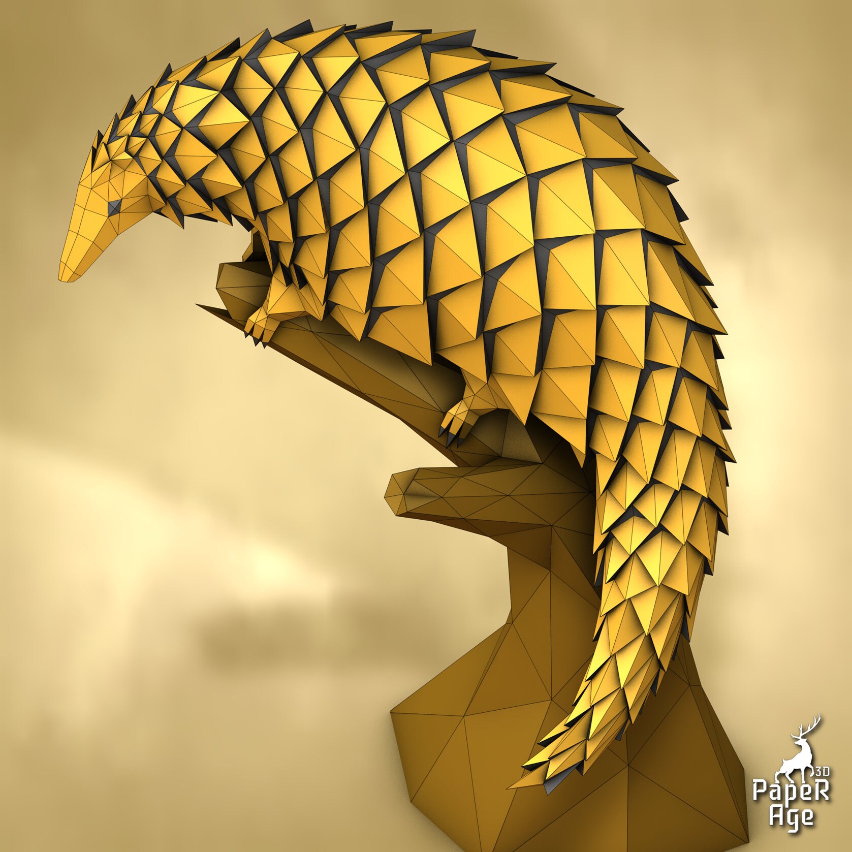 Pangolin, Lizard, Papercraft, Pangolin, Pepakura, Lowpoly, Low Polygon ...
