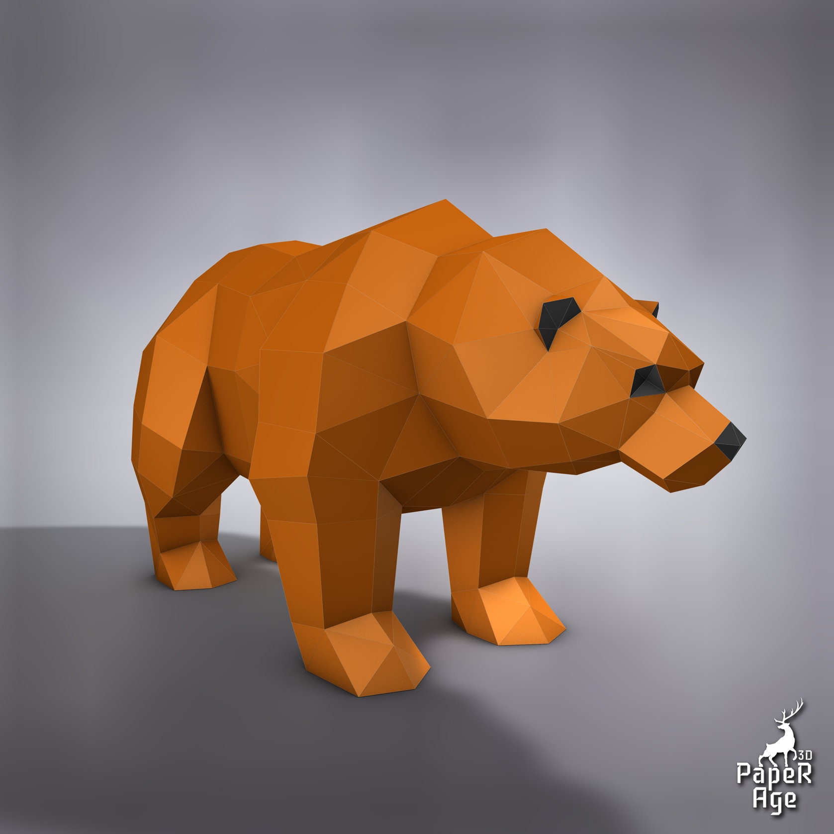 Brown Bear, Papercraft, Pepakura, Lowpoly, Low Polygon, 3D Papercraft ...