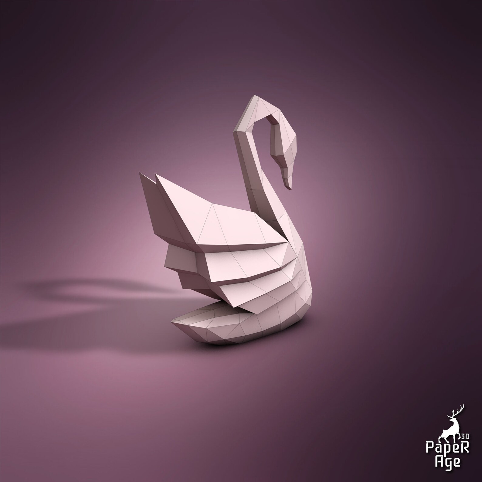 Swan, Papercraft, Pepakura, Lowpoly, Low Polygon, 3D Papercraft ...