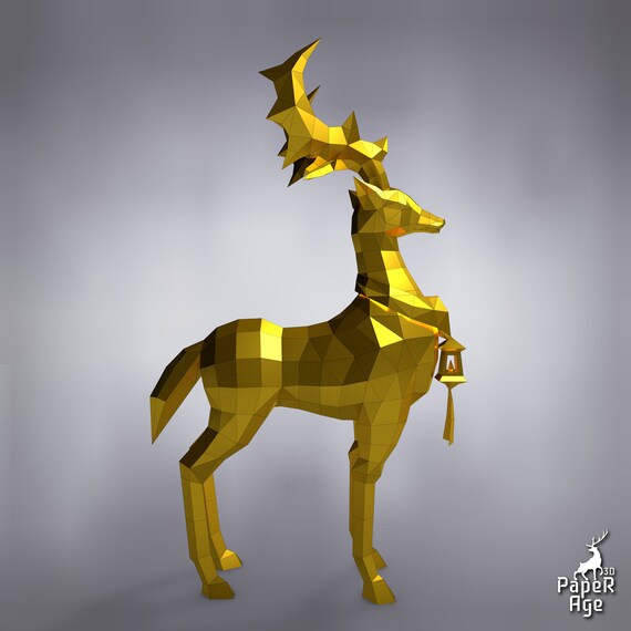 Cerf de Noël, Papercraft, Pepakura, 3D, Lowpoly, Low Polygon, Papercraft 3D, Pepakura, Sculptures à la main, papiers, origami bricolage 211c53 Cerf de Noël, Papercraft, Pepakura, 3D, Lowpoly, Low Polygon, Papercraft 3D, Pepakura, Sculptures à la main, papiers, origami bricolage 211c53