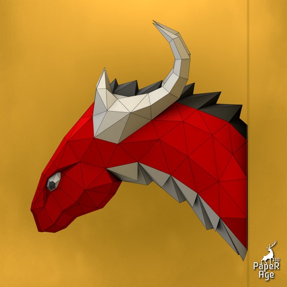 Dragon On The Wall Papercraft Game Of Thrones Pepakura Lowpoly 3d Papercraft Handmade Paper Sculptures Diy Origami Decor
