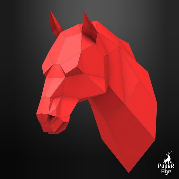 Horse Papercraft Pepakura Lowpoly Low Polygon 3d Etsy