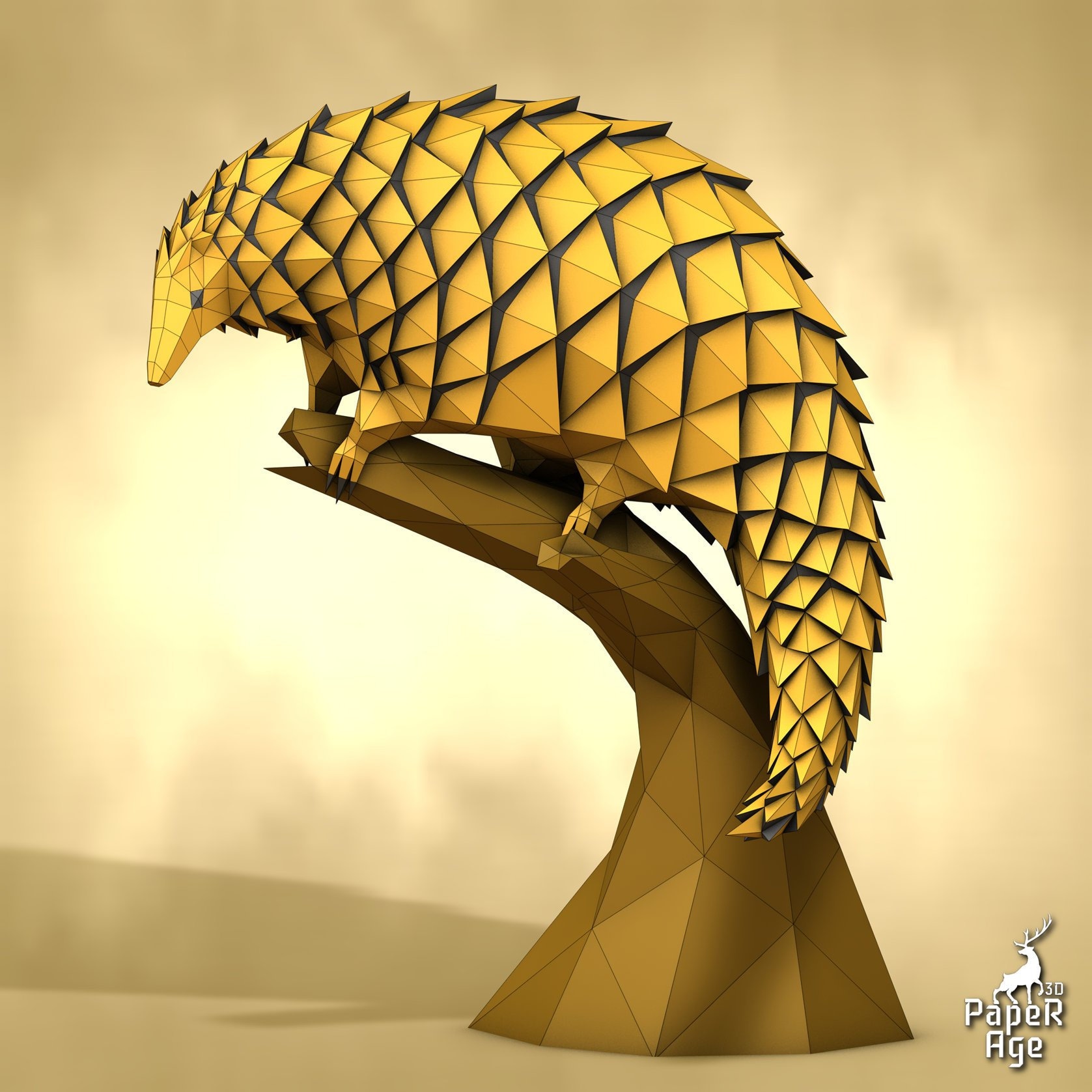 Pangolin Lizard Papercraft Pangolin Pepakura Lowpoly Low Etsy