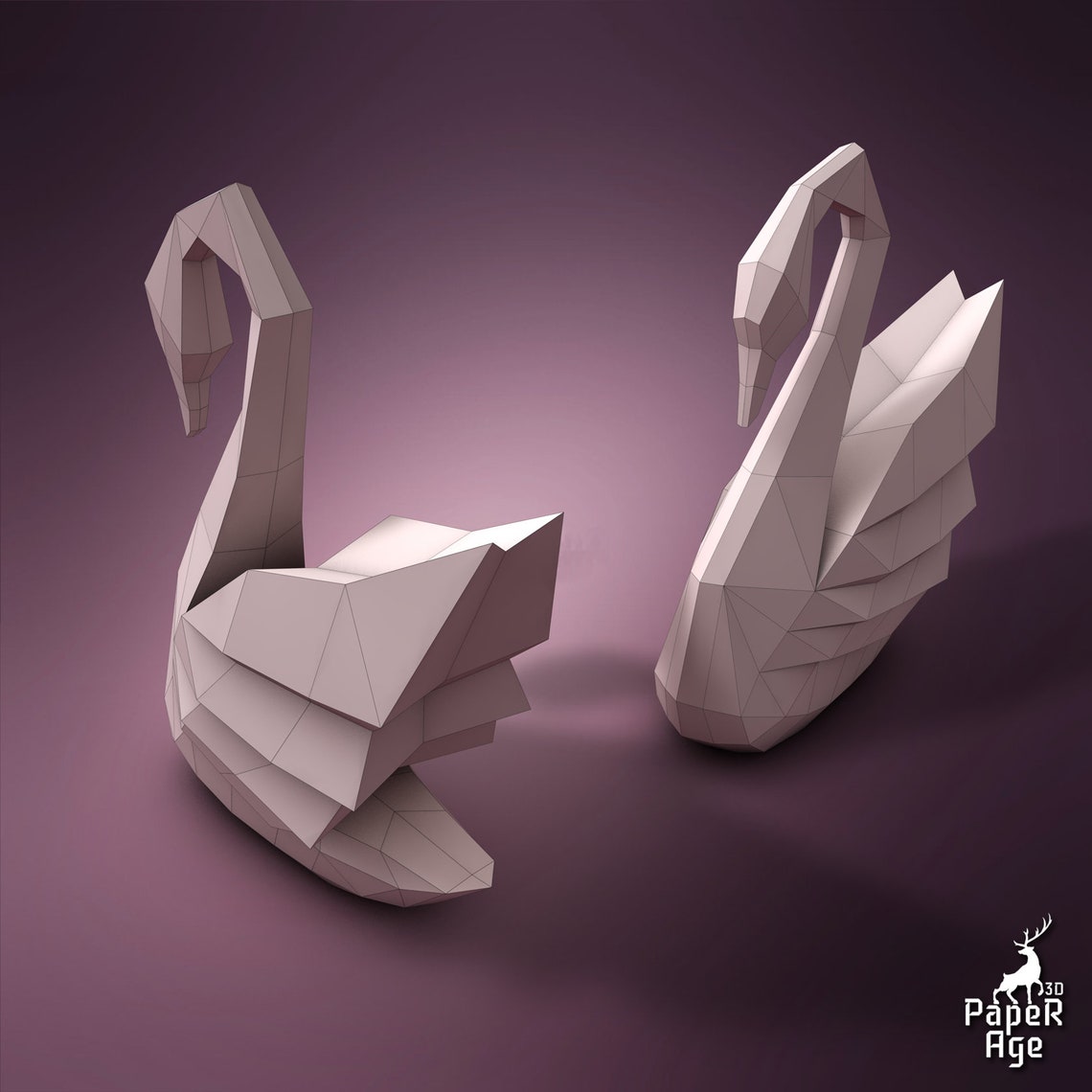 Swan, Papercraft, Pepakura, Lowpoly, Low Polygon, 3D Papercraft ...