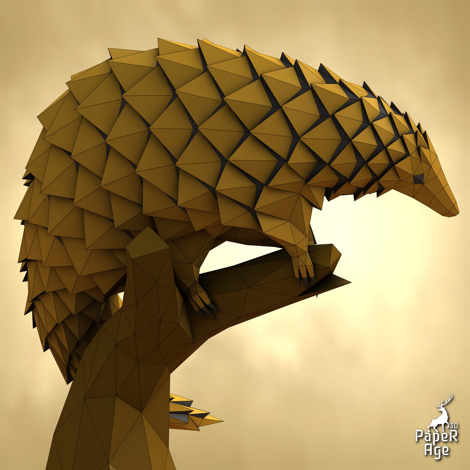 Pangolin, Lizard, Papercraft, Pangolin, Pepakura, Lowpoly, Low Polygon ...