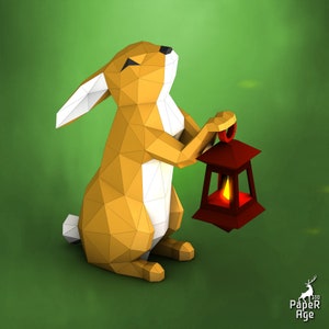 Rabbit, Easter bunny, Bunny, Papercraft, Pepakura, Lowpoly, Low Polygon, 3D Papercraft, handmade, Paper Sculptures, DIY origami, present