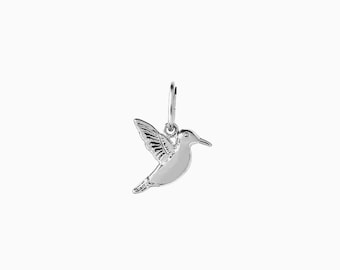 Sterling Silver Hummingbird Mini Charm in Gold Plated, Silver Charms