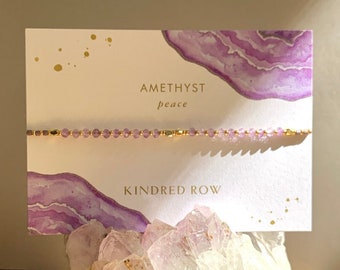 Amethyst Natural Healing Crystal Gemstone Bracelet, Beaded Bracelet, Friendship Bracelet