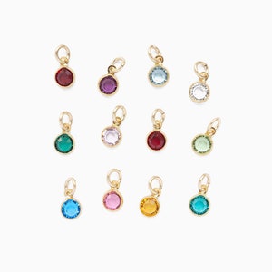 ADD-ON Gold Filled 4mm Birthstone Charms, Swarovski Channel Charms, Bead Dangles, Necklace Charm, Personalized Jewelry