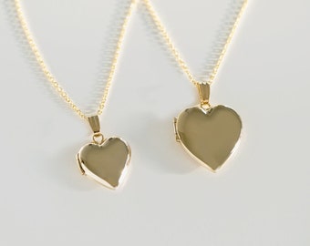 Gold Filled Heart Locket, Photo Necklace, Minimalist Personalized Gifts