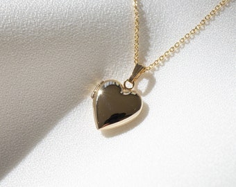 Heart Photo Locket, Minimalist Personalized Gifts, Engraved Locket With Photo, Bridesmaid Gifts, 14K Gold Filled, Silver, Solid Gold