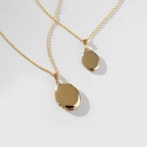 Gold Filled Oval Locket, Minimalist Heirloom Personalized Gifts, Engraved Locket With Photo