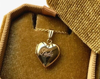 Name Personalized Heart Mini Locket, Minimalist Personalized Gifts, Engravable Necklace Locket