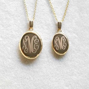 Monogram Personalized Oval Locket, Gold Filled, Silver, Minimalist Gifts, Engraved Locket With Photo