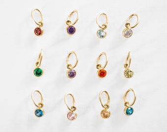 Gold Filled 3mm Birthstone Charms, Swarovski Channel Charms, Bead Dangles, Necklace Charm, Personalized Jewelry