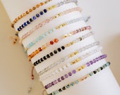 Natural Healing Crystal Gemstone Bracelet, Amethyst, Rose Quartz, Bead Bracelet, Friendship Bracelet, Good Vibes