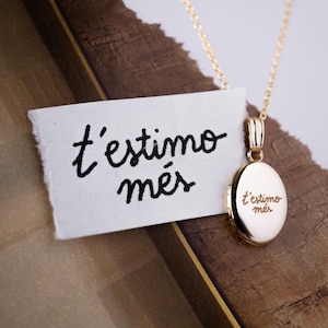 Handwritten Note Oval Locket, Gold Filled, Silver, Solid Gold Locket, Custom Handwriting Engraved Locket With Photo