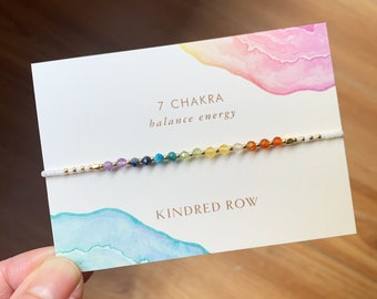 Chakra Rainbow Natural Healing Crystal Gemstone Bracelet, Beaded Bracelet, Friendship Bracelet, Good Vibes