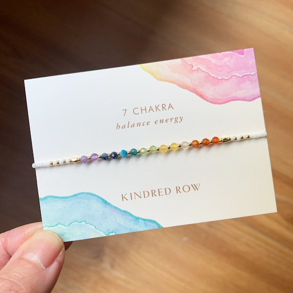 Chakra Rainbow Natural Healing Crystal Gemstone Bracelet, Beaded Bracelet, Friendship Bracelet, Good Vibes