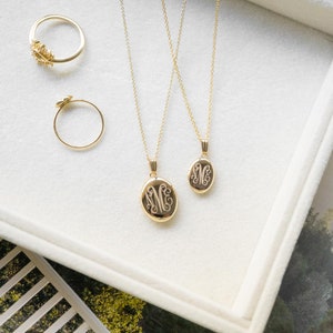 Monogram Personalized Oval Locket, Gold Filled, Silver, Minimalist Gifts, Engraved Necklace image 10