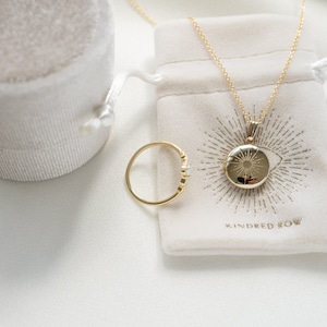 Sunshine Starburst Sun Dainty Round Mini Locket, Personalized Gifts, Engravable Necklace Locket image 5