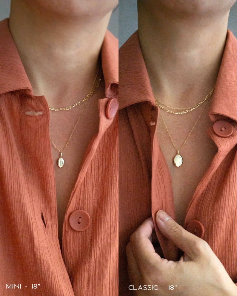 Gingko Oval Locket Necklace, Personalized Gifts, Photo Locket image 4