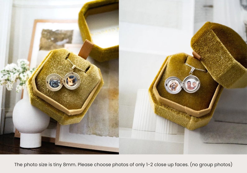 Sunshine Sun Dainty Round Mini Locket, Personalized Gifts, Engravable Necklace Locket image 2