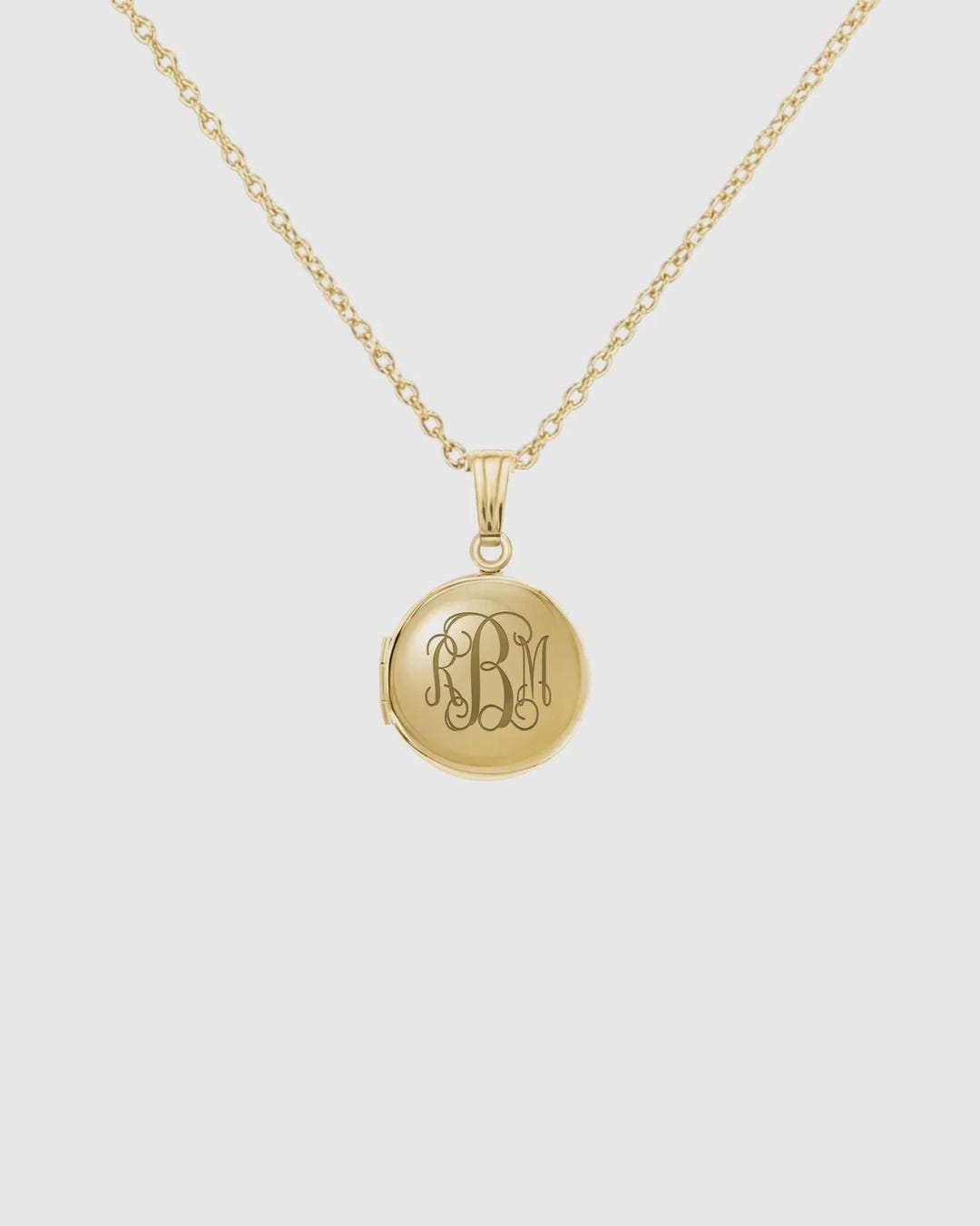 Mini Locket Gold Monogram Round Mini Locket, Gold Filled, Silver, Minimalist Gifts ...