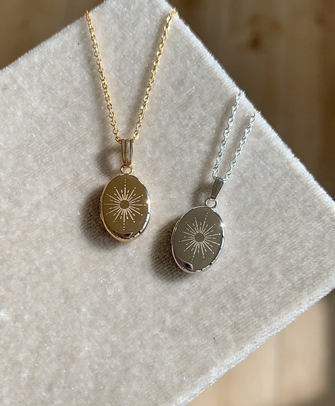 Sunshine Sun Oval Locket, Personalized Gifts, Engravable Necklace - Etsy