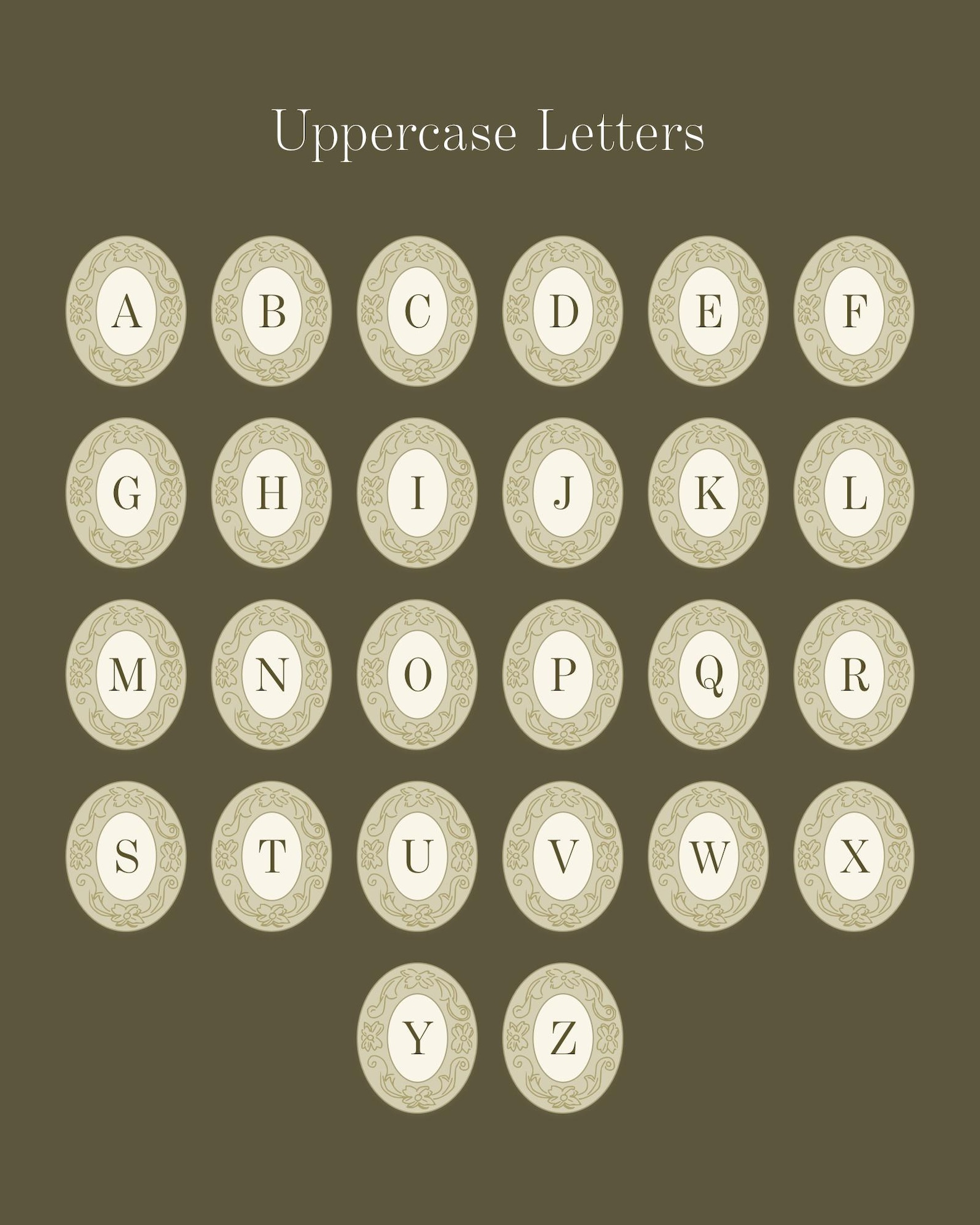Initial Letter Garden Filigree Frame Oval Locket, Gold Filled, Silver ...