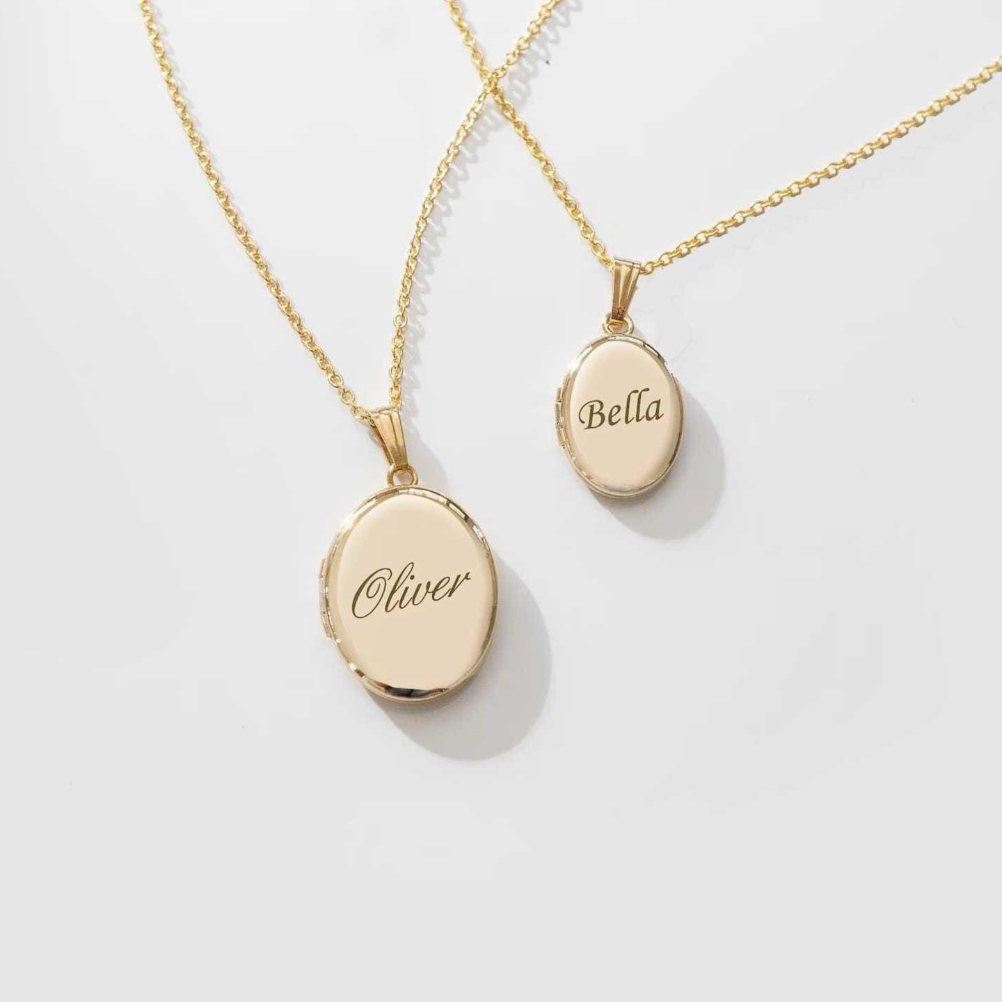 Personalized Name Oval Locket, 14K Gold Filled, Silver, Handmade Gifts ...