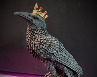 Crowned Crow Statue