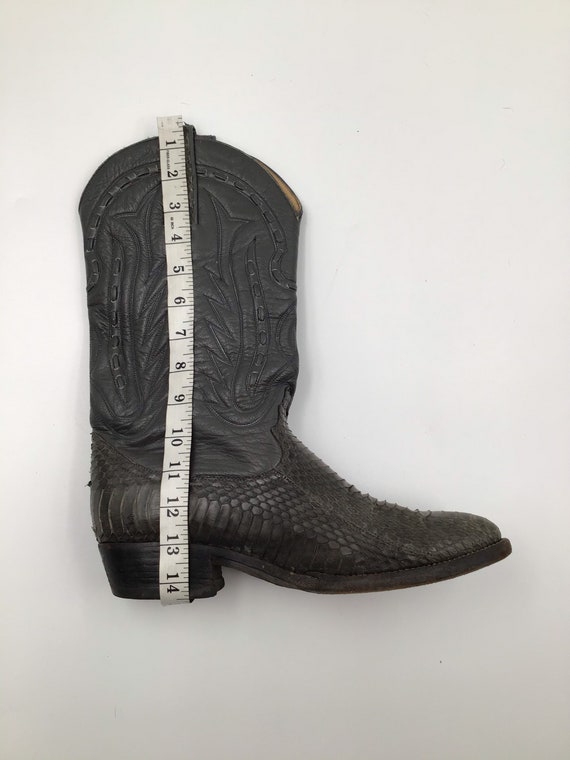 Dark gray men's boots from real python leather vi… - image 6