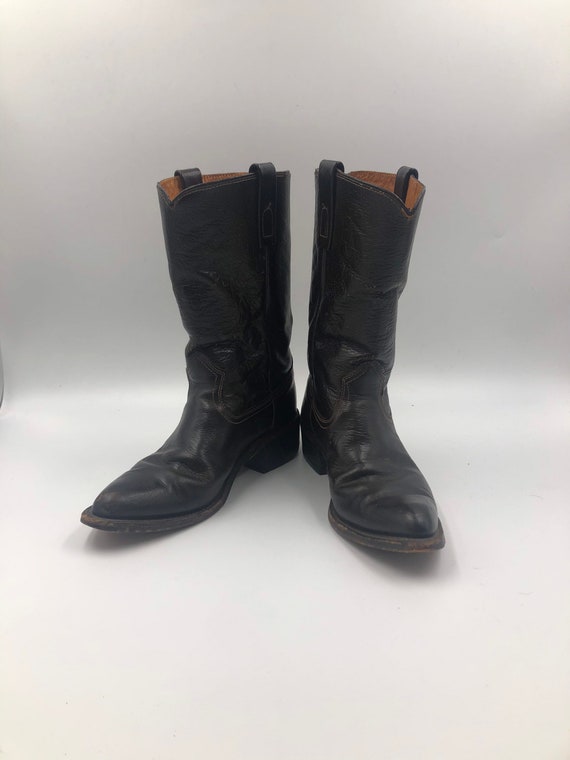Black boots, men's boots, real leather, vintage bo