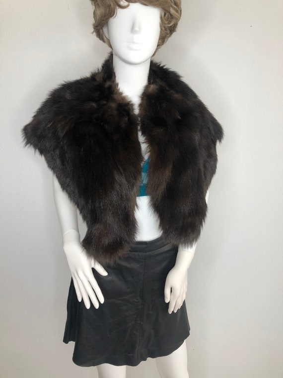 Brown women's bolero from sheepskin festive look c
