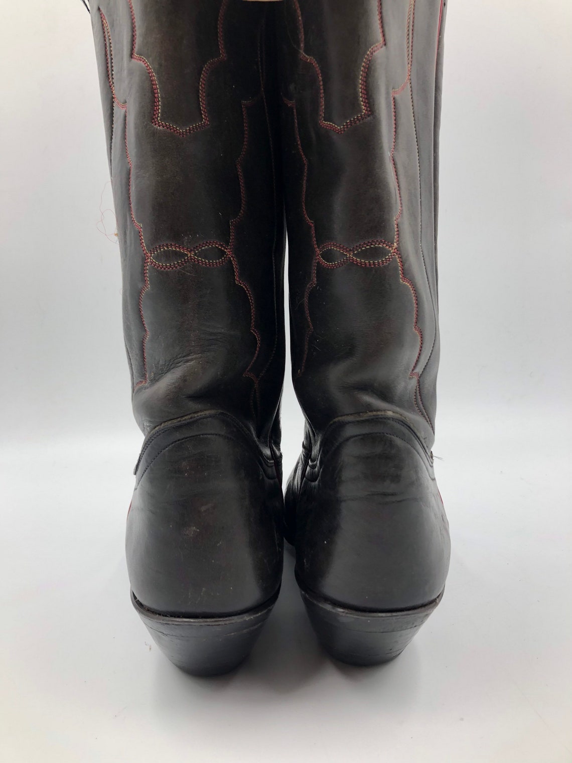Black boots men's boots real leather vintage Etsy
