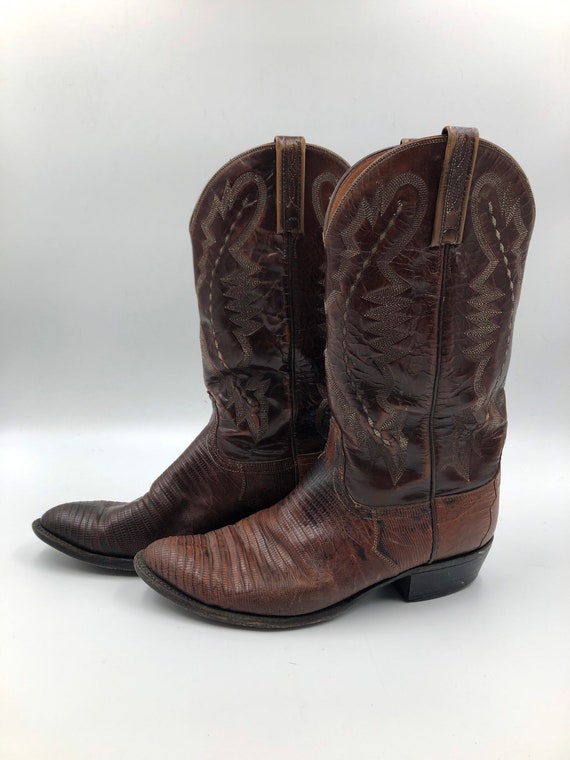 Botas de hombre marrones cuero de iguana real vintage | Etsy España