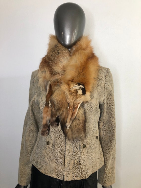 Orange Women's Collar from real fox fur fox pieces