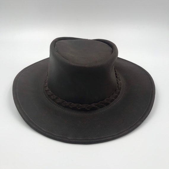 Brown hat from real leather cowboy hat western ha… - image 4