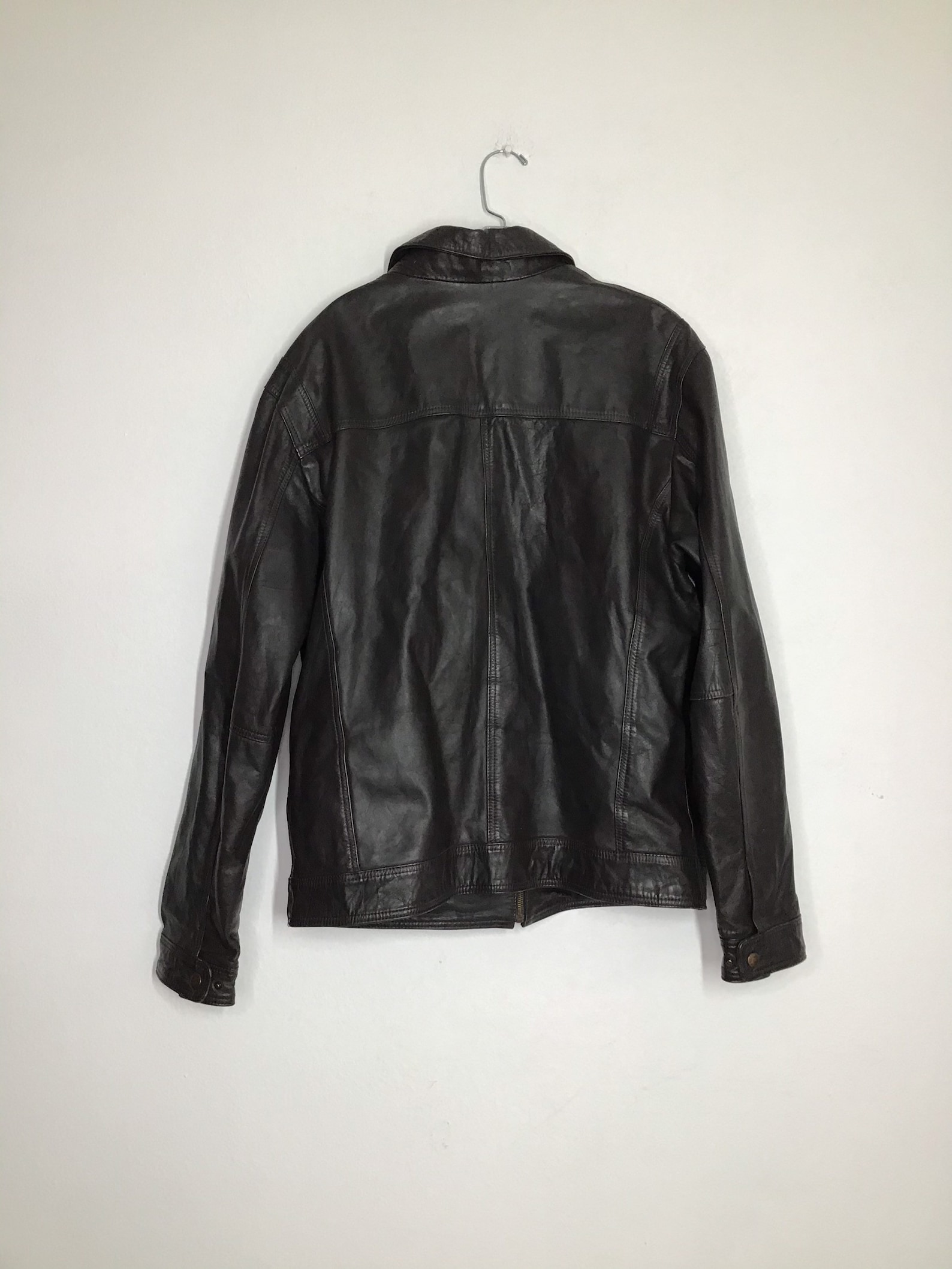 Dark Brown Men's Jacket From Real Leather Rocker Jacket Bomber Style ...