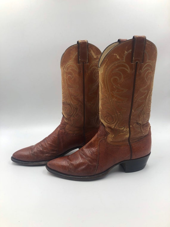 Orange boots, men's boots, real leather, vintage,… - image 3