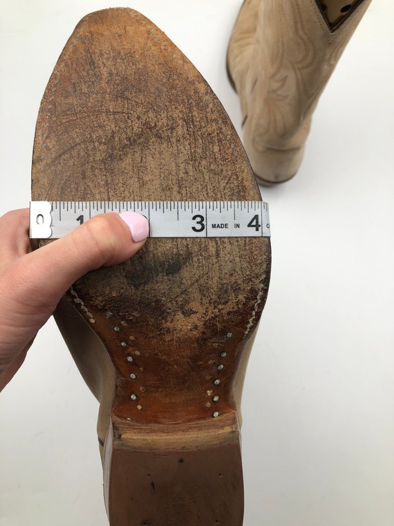 Beige men's boots real suede vintage embroidered … - image 8