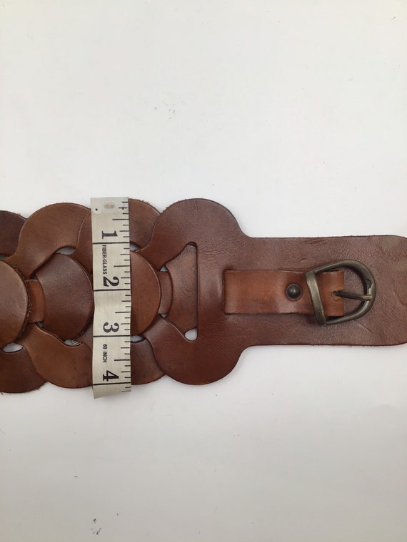 Beige real leather belt - image 8